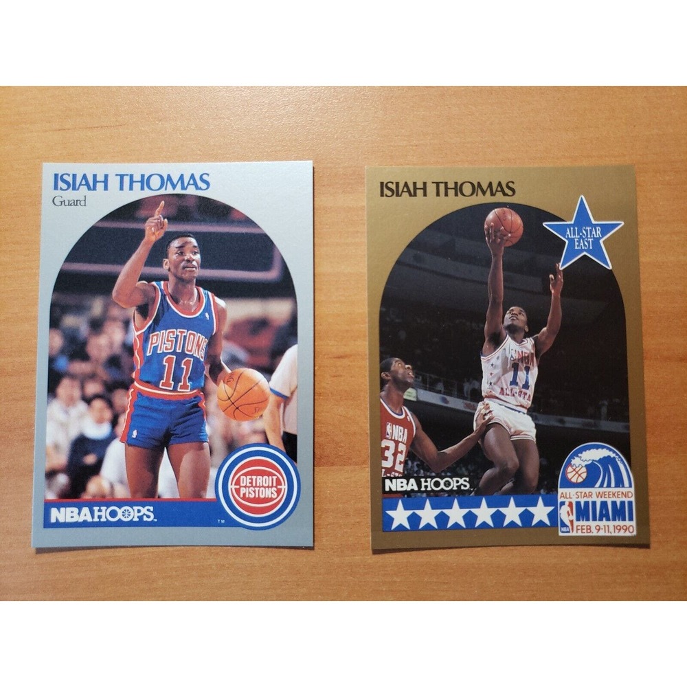 (2) 1990-1991 NBA Hoops - Isiah Thomas #111 & #11 All Star - From a Fresh Pack